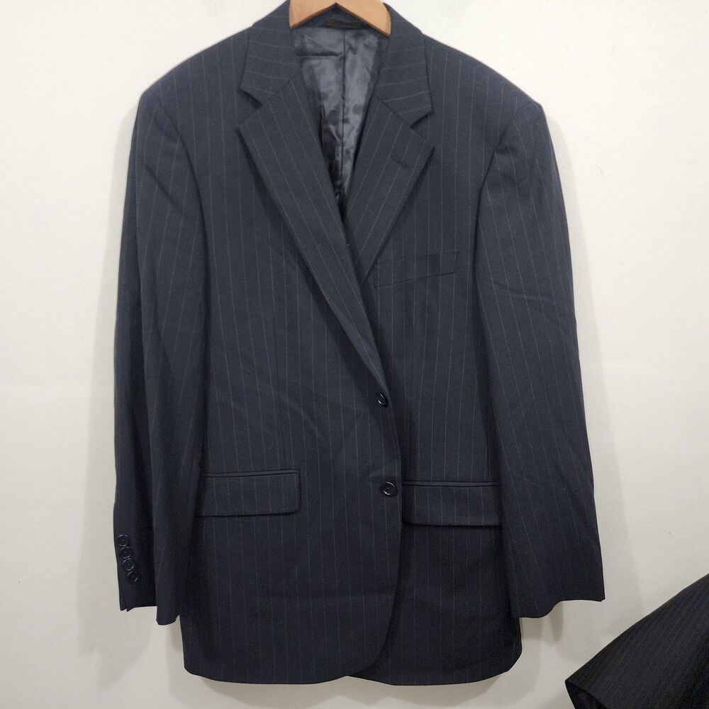 Brooks Brothers 346 Stretch Classic Fit Wool Blazer Navy Pinstripe 42R